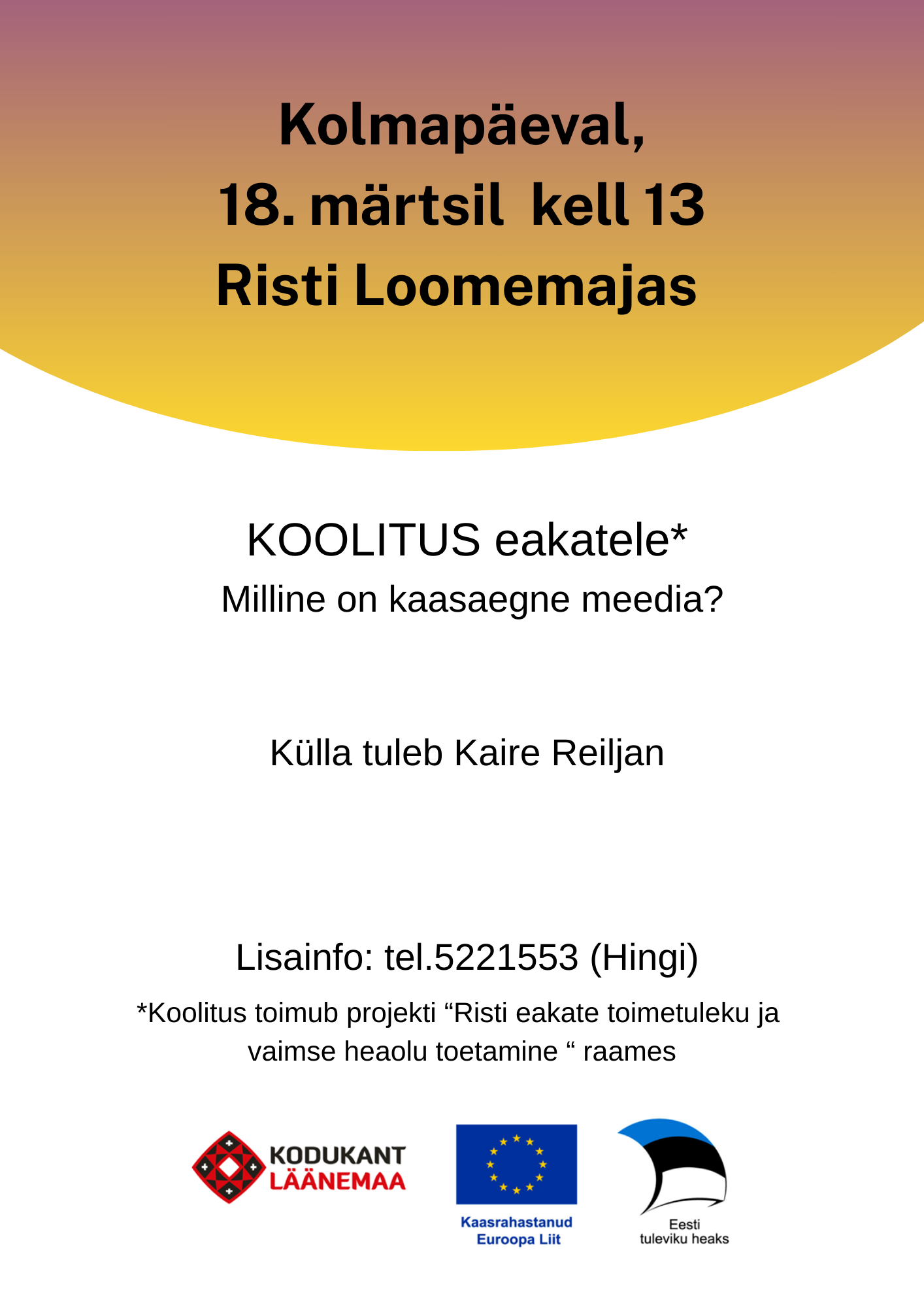Koolitus eakatele 18. märts